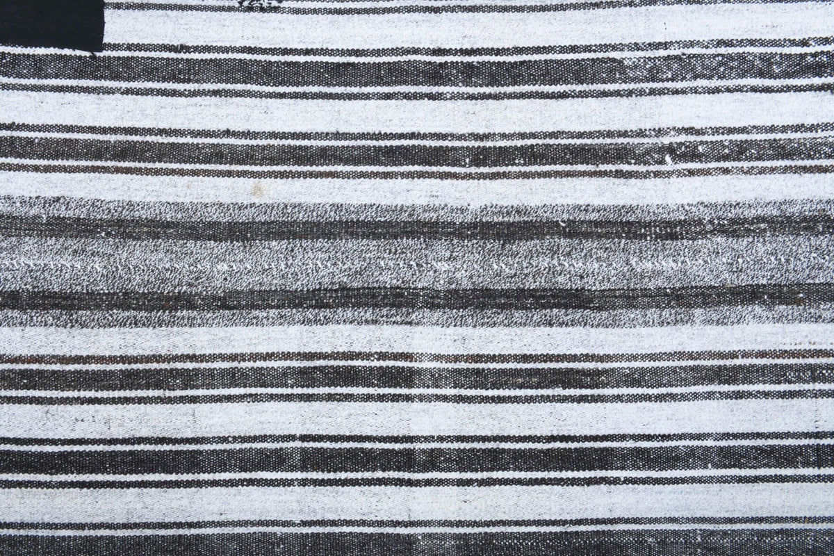 El yapımı vintage halı 107x241 cm çizgili desenli yün - farklı açıdan görünüm