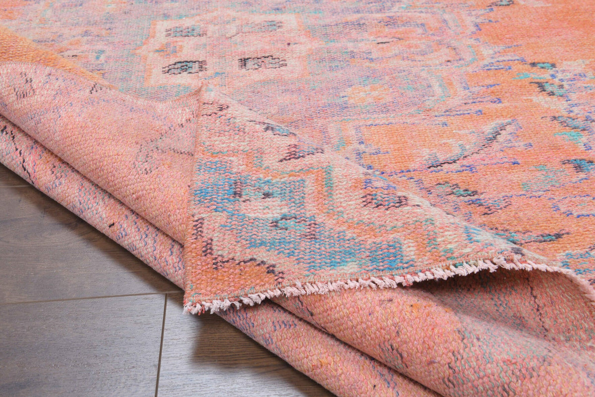 El yapımı vintage halı 122x234 cm oryantal desenli yün - desen detayı