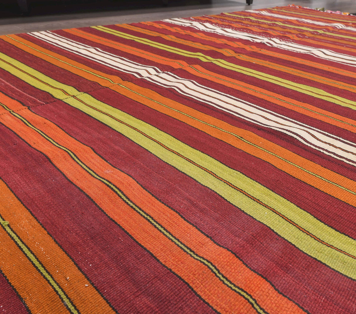 4x8 Vintage Kilim Striped Area Rug