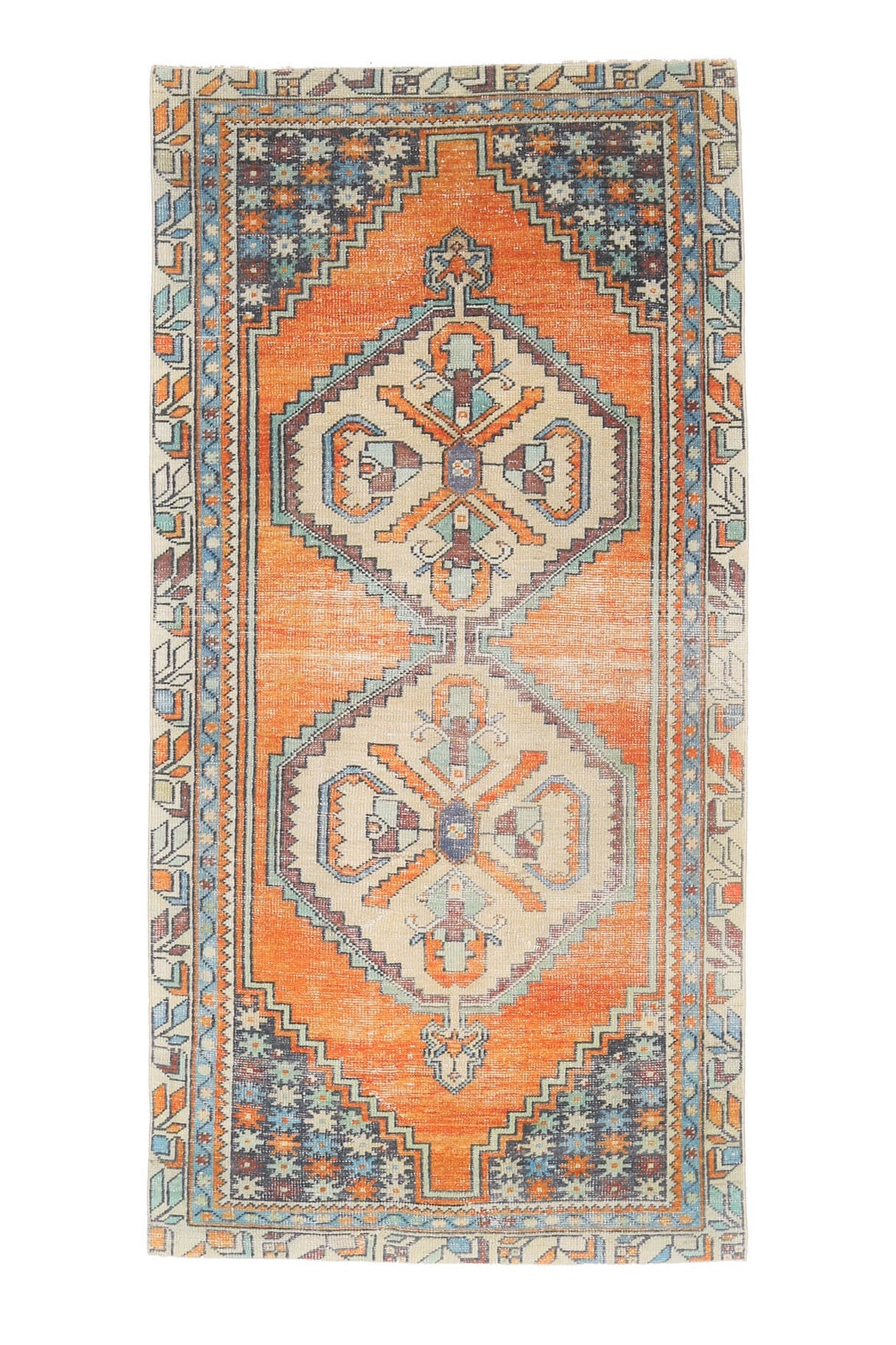 4x8 Wool Vintage Turkish Rug