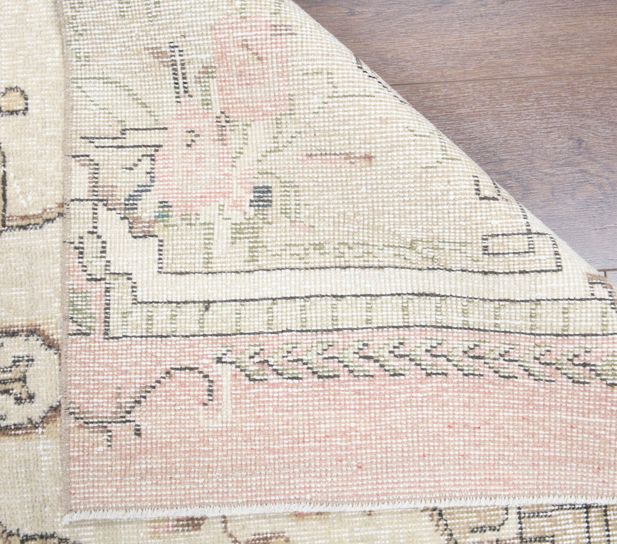 El yapımı vintage yolluk 109x287 cm oryantal desenli yün - desen detayı