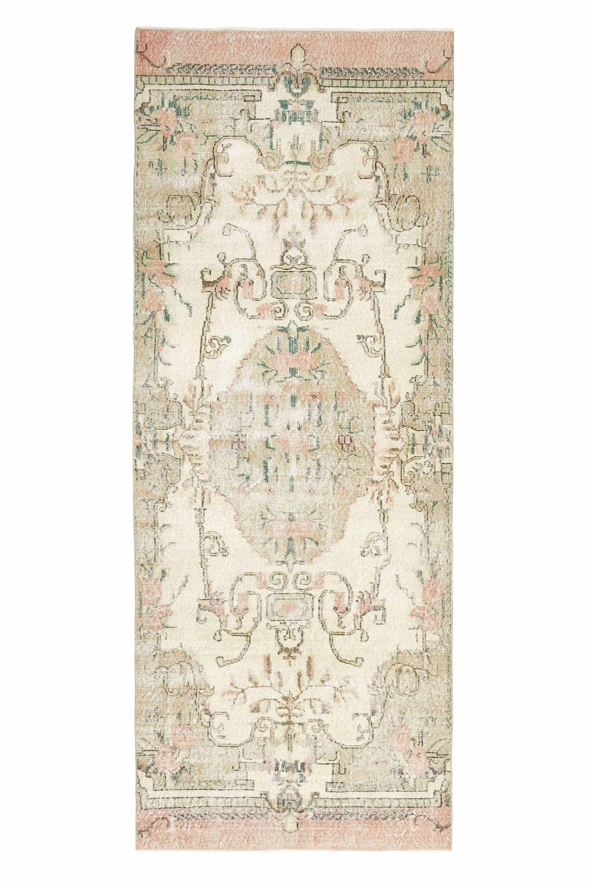 El yapımı vintage yolluk 109x287 cm oryantal desenli yün - farklı açıdan görünüm