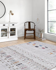 Krem Renkli Etnik Desenli Modern Kilim Halı