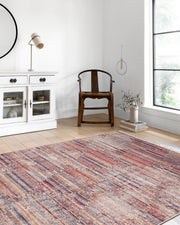 Turuncu Çok Renkli Geometrik Desenli Modern Kilim Halı