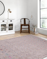 Açık Kahverengi Etnik Desenli Modern Saçaklı Kilim Halı