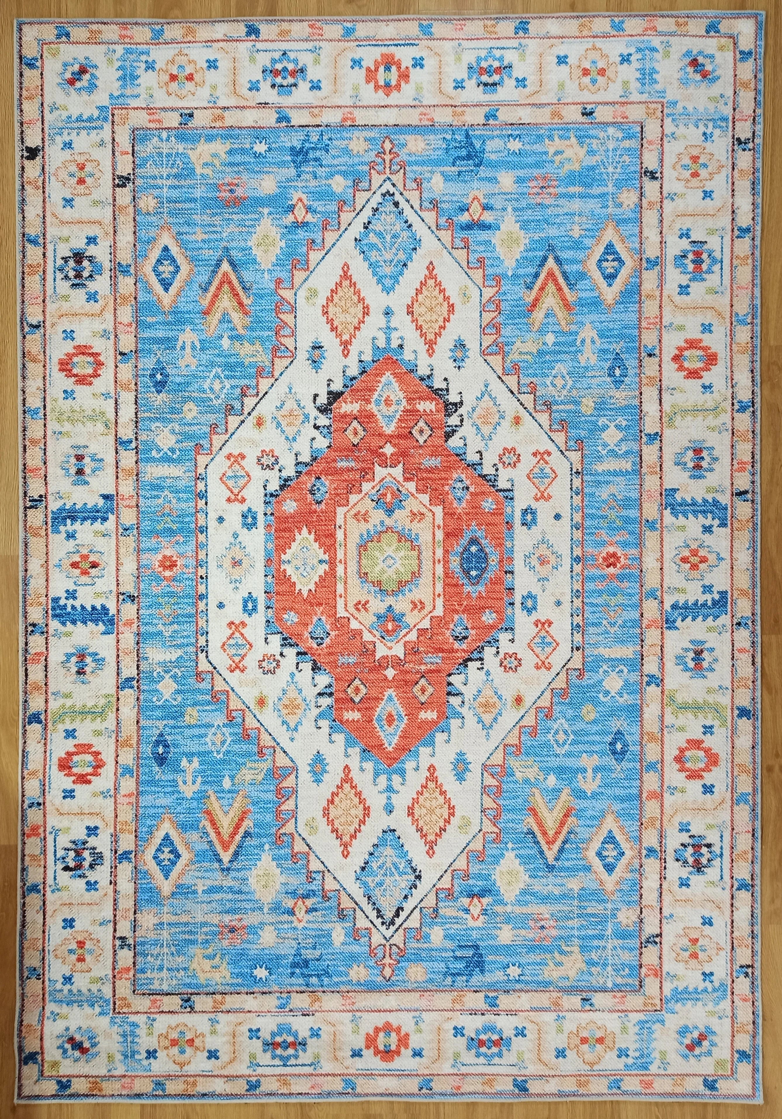 Gray Geometric Patterned Vintage Carpet - CLEARANCE - 11448OU