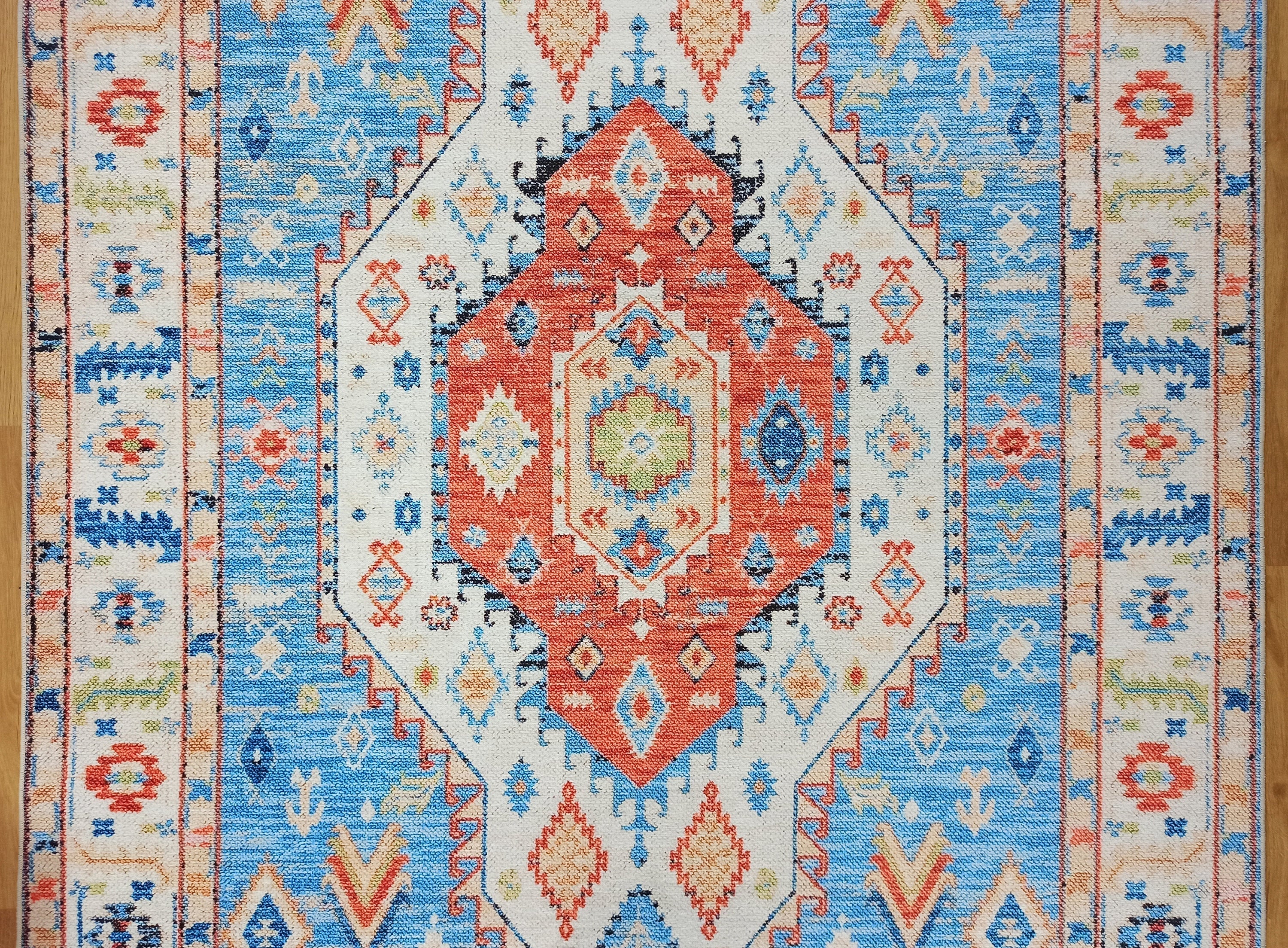 Gray Geometric Patterned Vintage Carpet - CLEARANCE - 11448OU