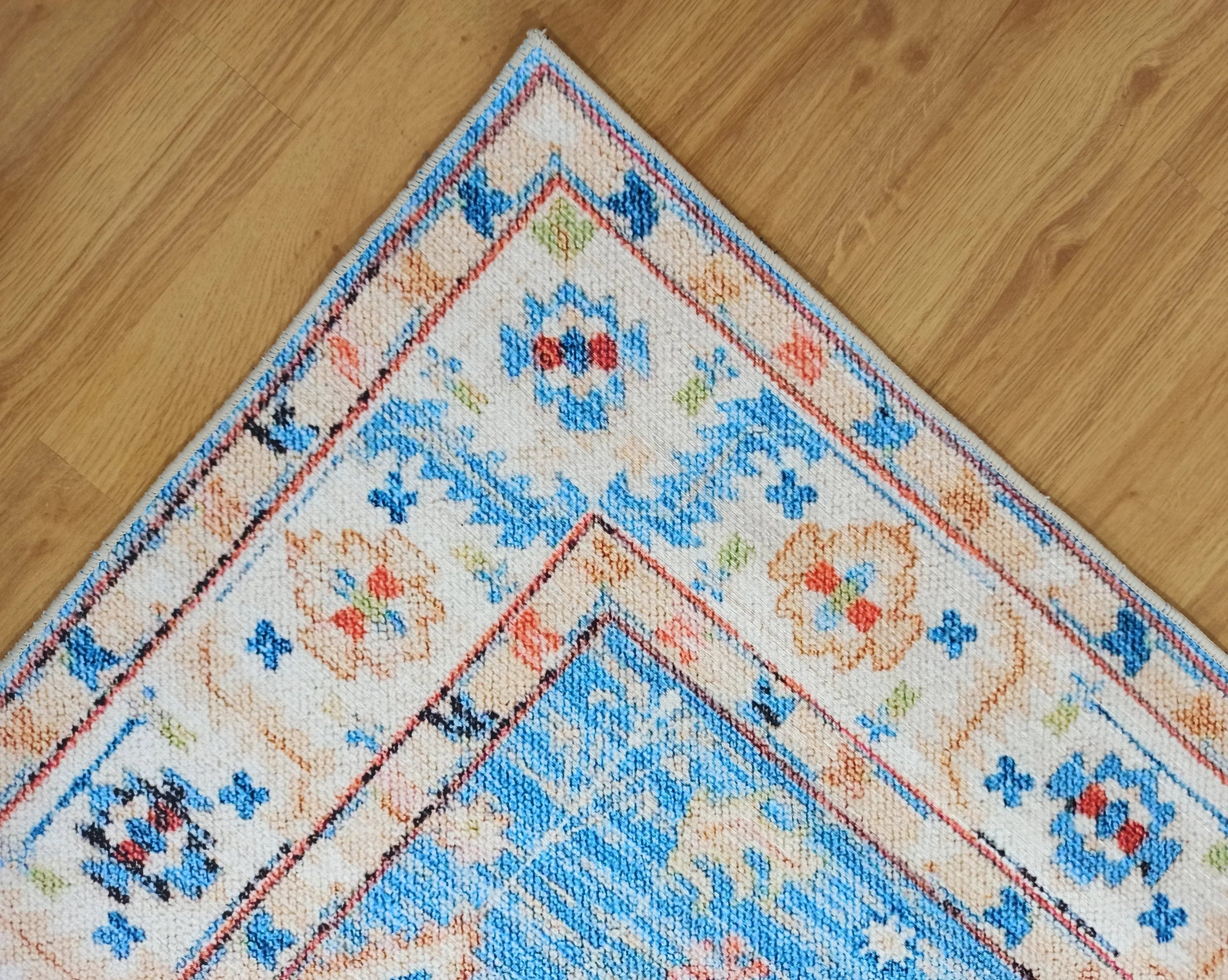 Gray Geometric Patterned Vintage Carpet - CLEARANCE - 11448OU