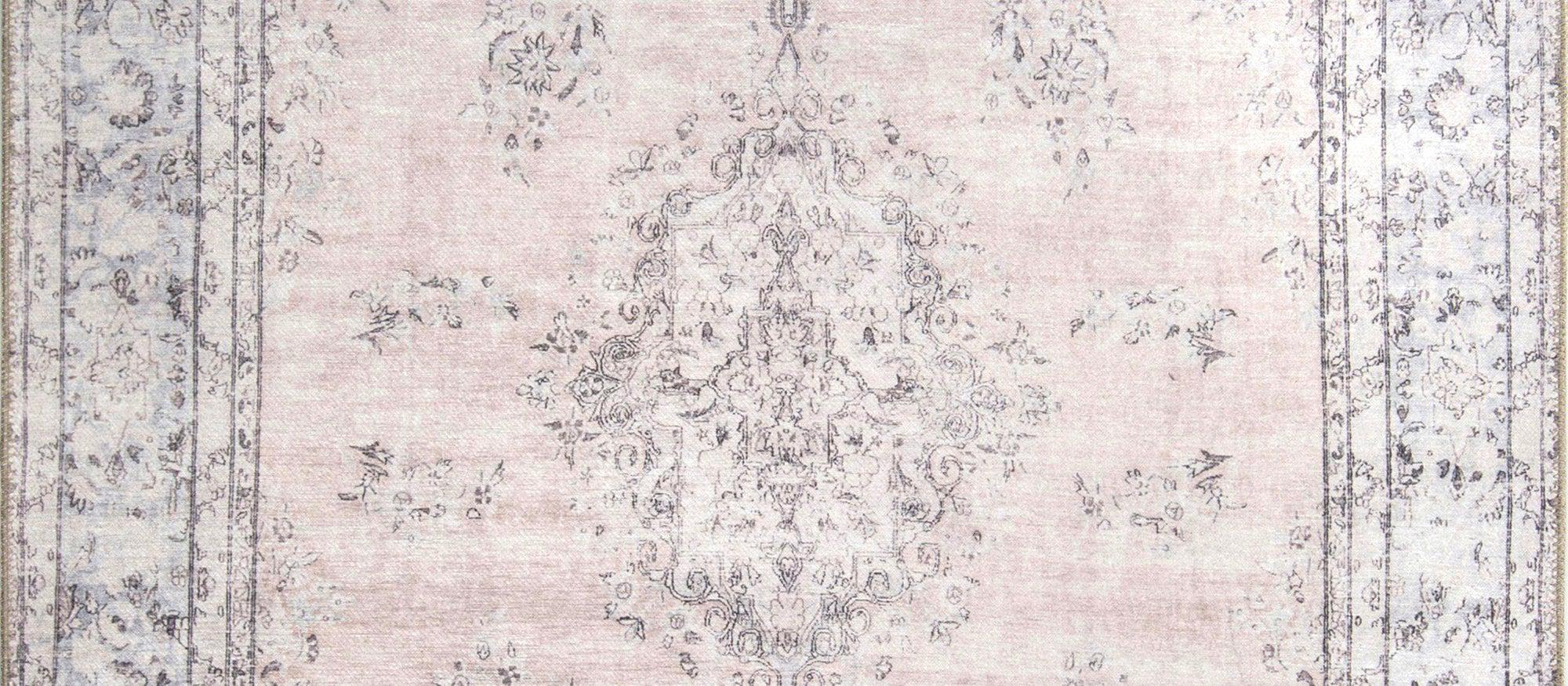 Gray Geometric Patterned Vintage Carpet - CLEARANCE - AL128OU