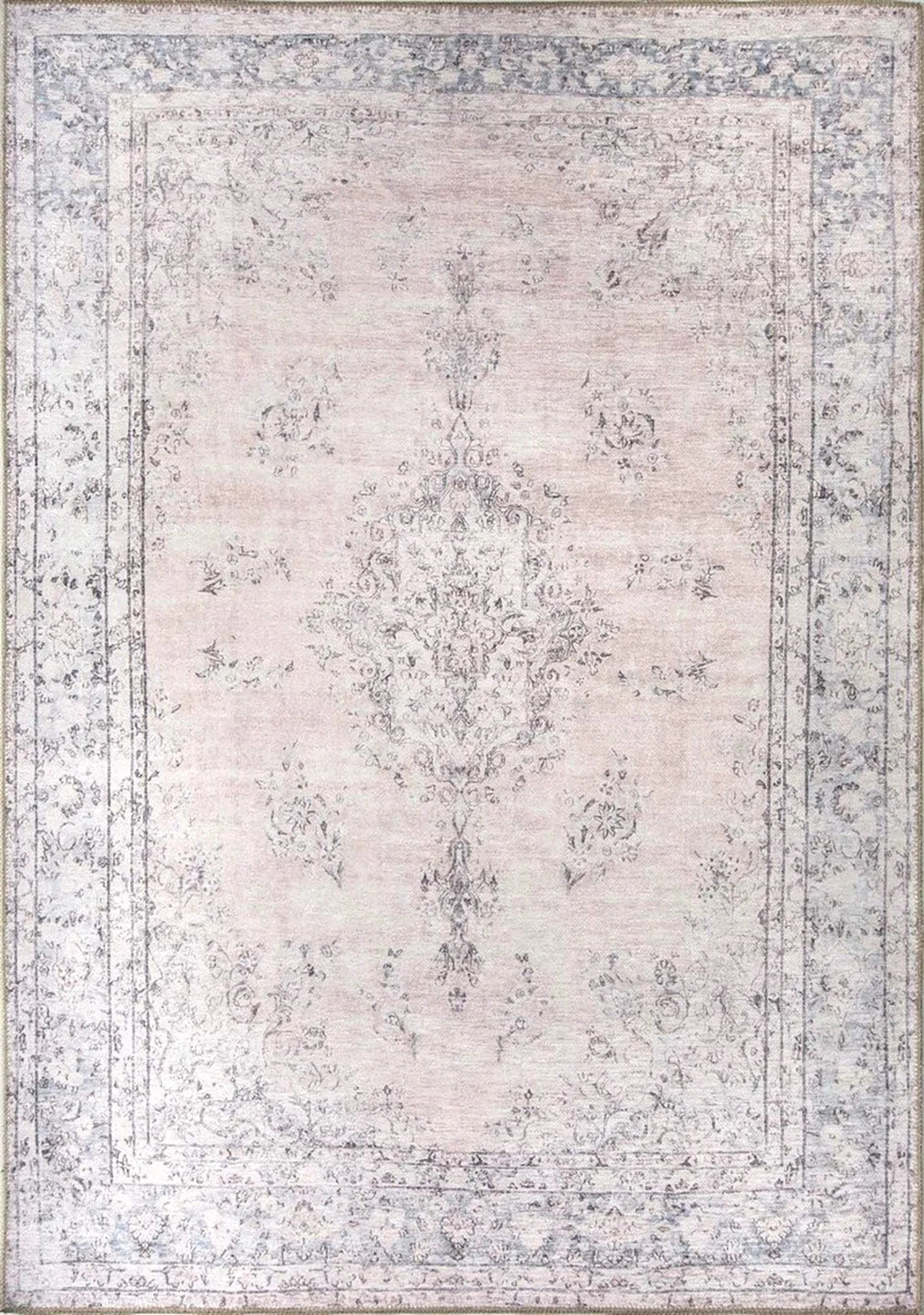 Gray Geometric Patterned Vintage Carpet - CLEARANCE - AL128OU