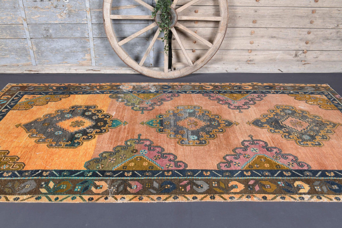 5x10 Handmade Vintage Wide Runner Rug