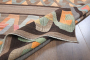 El yapımı vintage yolluk 165x315 cm kilim desenli yün - detay görünümü