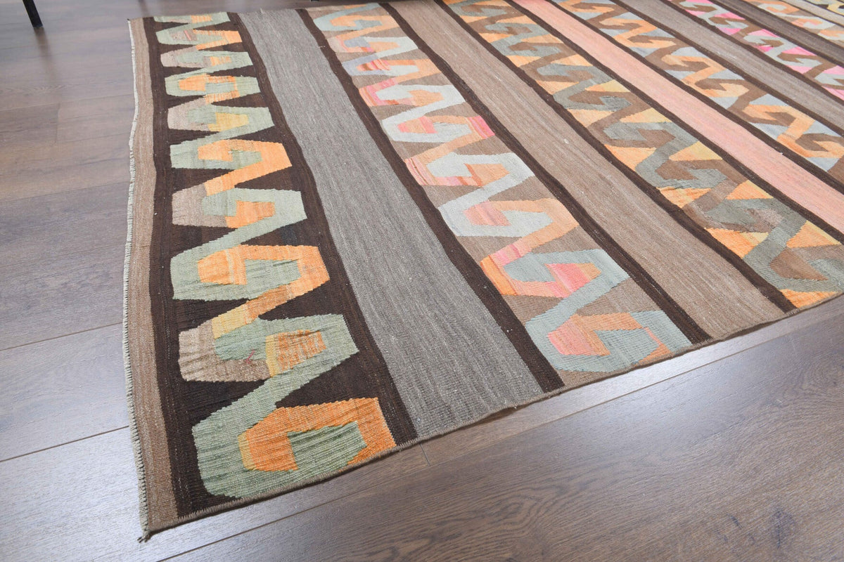 El yapımı vintage yolluk 165x315 cm kilim desenli yün - mekan görünümü