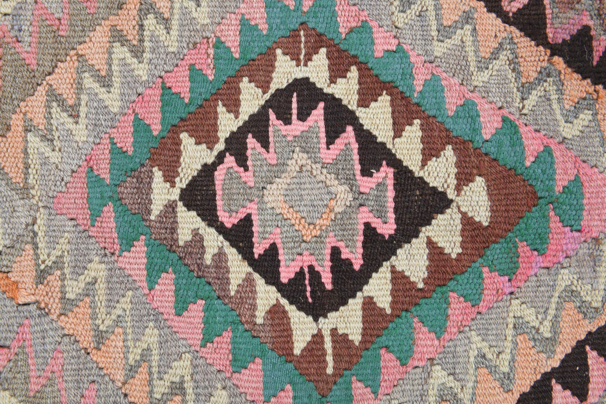 El yapımı vintage yolluk 155x320 cm geometrik desenli yün - mekan görünümü
