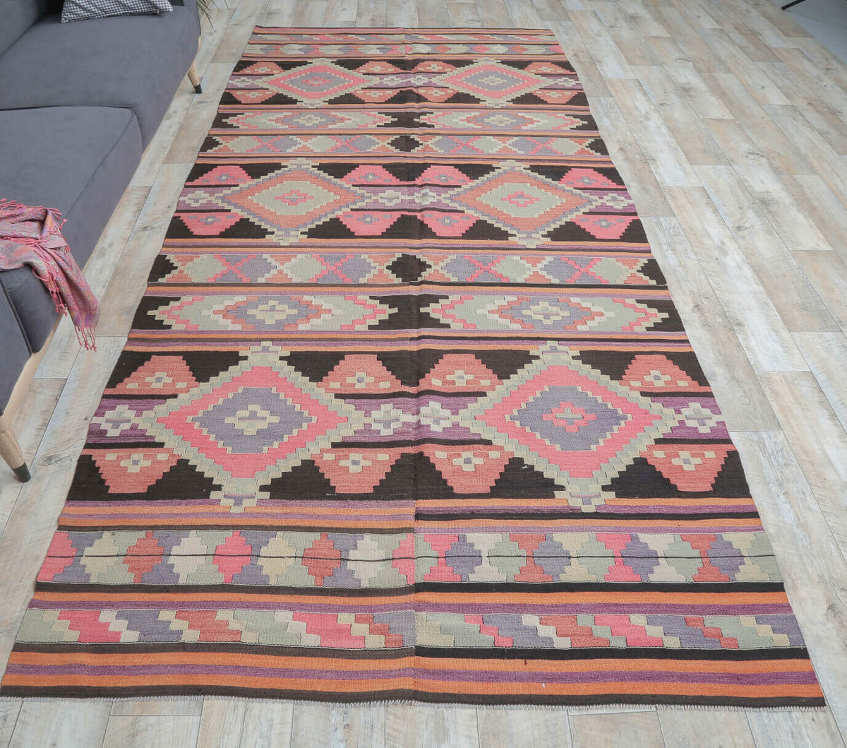 5x12 Vintage Oversized Kilim Wide Runner Rug