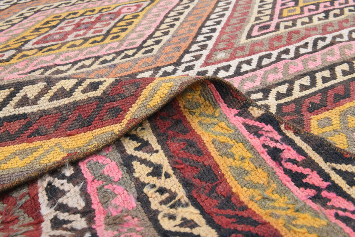 5x12 Wool Kilim Vintage Runner Rug
