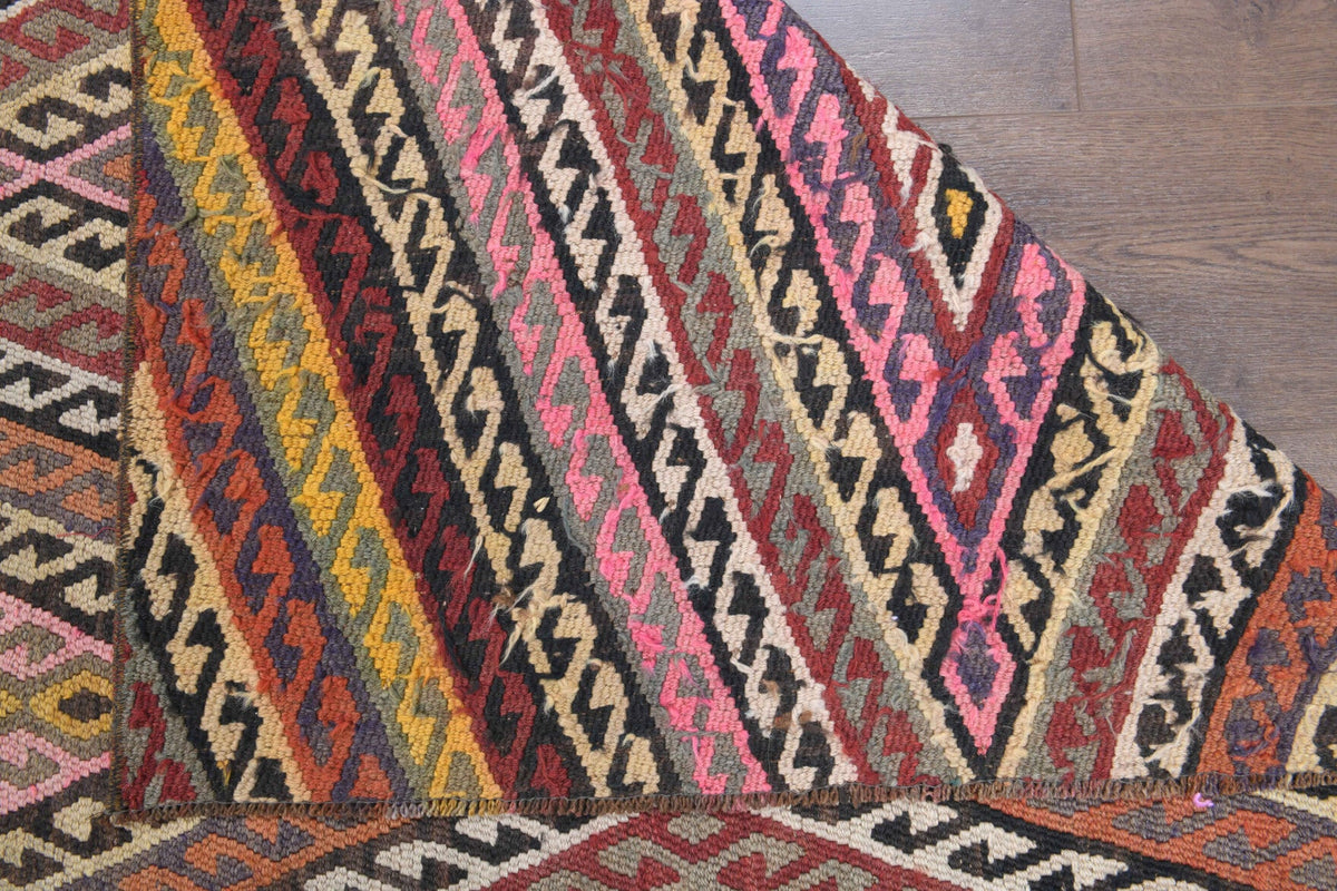 5x12 Wool Kilim Vintage Runner Rug