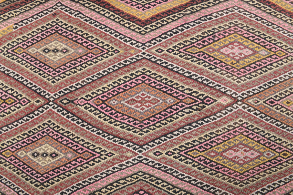 5x12 Wool Kilim Vintage Runner Rug