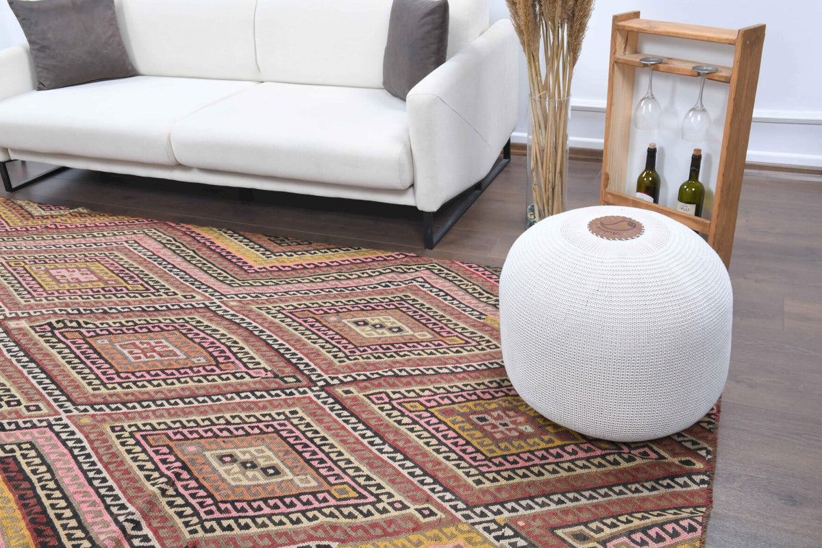 5x12 Wool Kilim Vintage Runner Rug