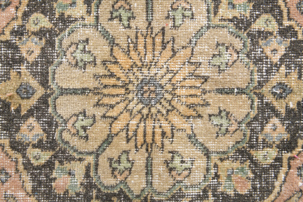 El yapımı vintage yolluk 140x391 cm oryantal desenli yün - desen detayı