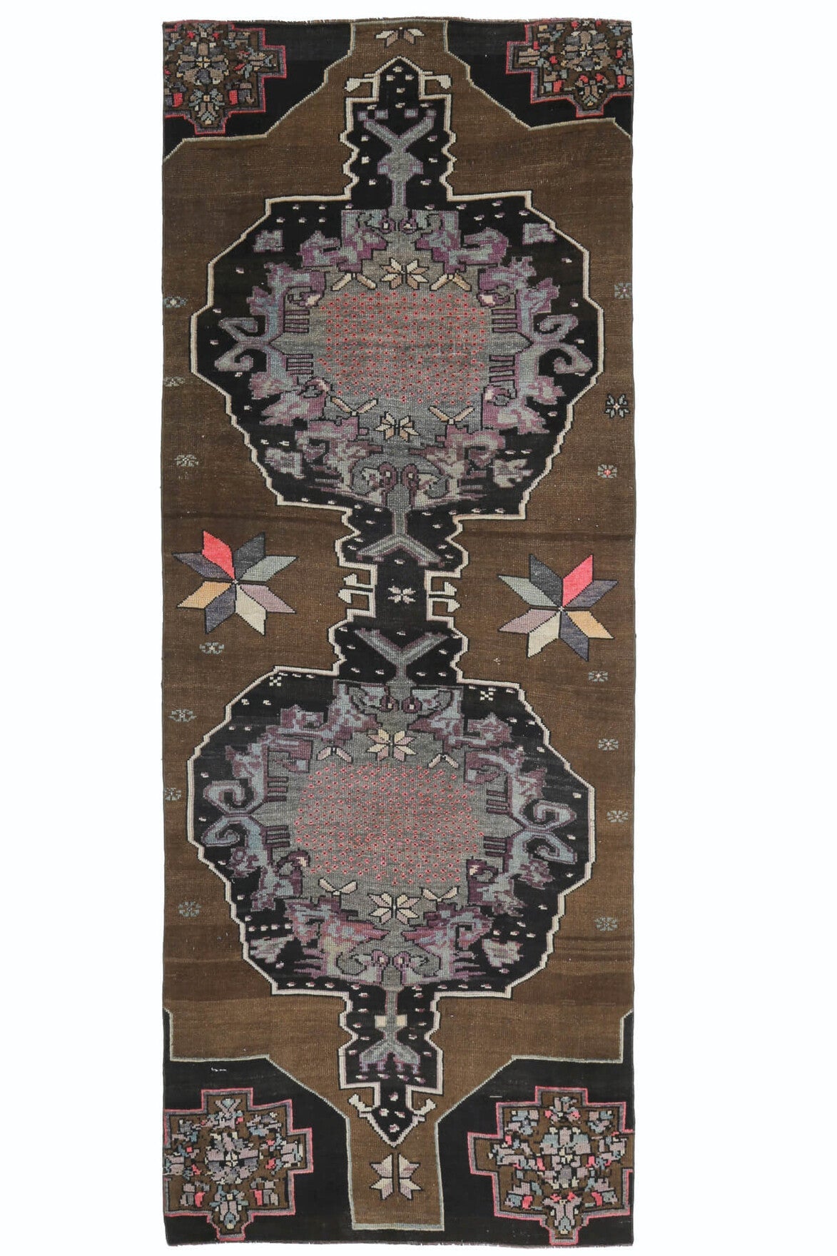 El yapımı vintage yolluk 140x381 cm oryantal desenli yün - mekan görünümü