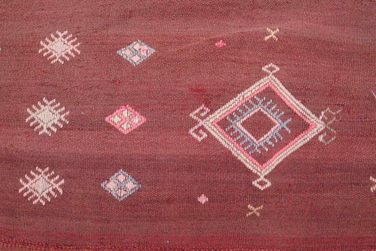 El yapımı vintage yolluk 155x427 cm i̇kat desenli yün - desen detayı