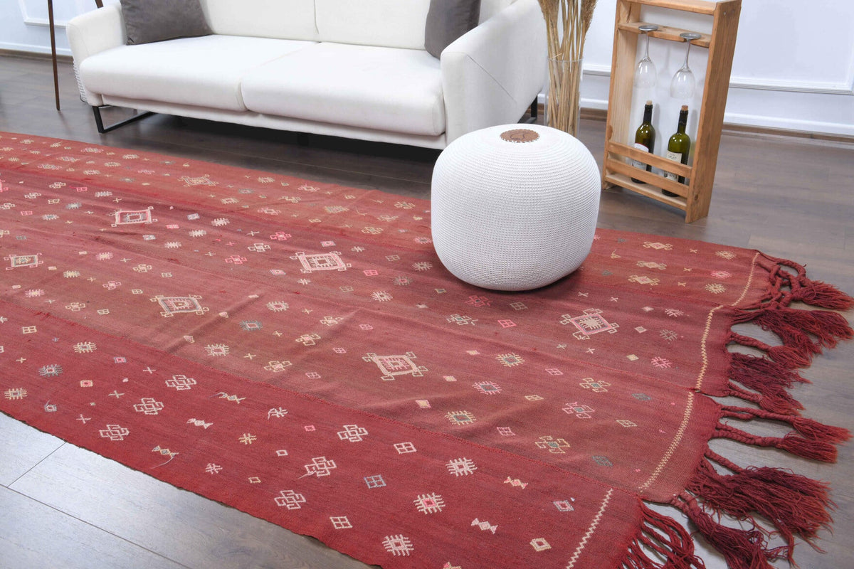 El yapımı vintage yolluk 155x427 cm i̇kat desenli yün - farklı açıdan görünüm