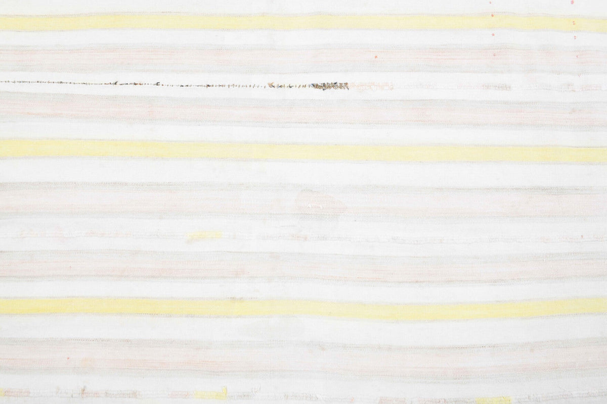 El yapımı vintage halı 140x193 cm çizgili desenli yün - desen detayı