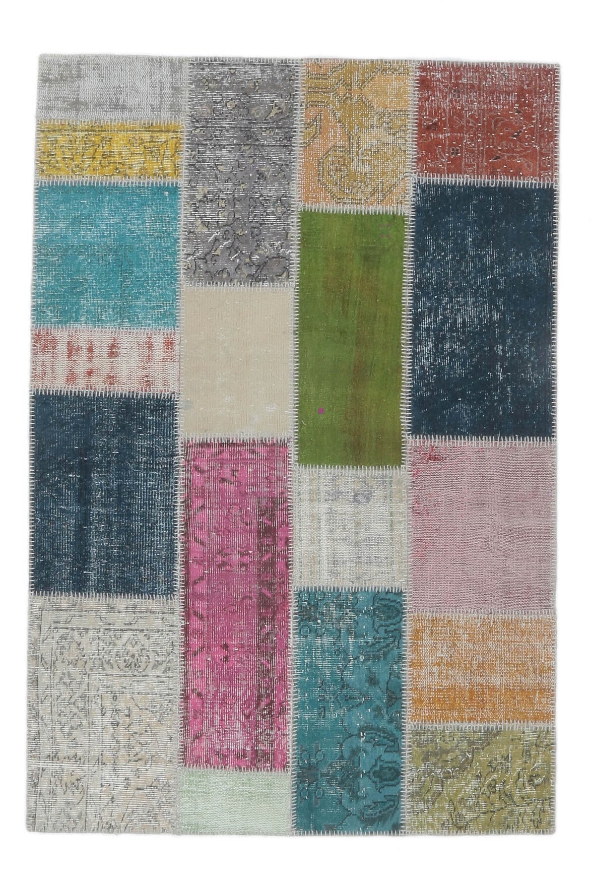 5x7 Vintage Handmade Colorful Patchwork Area Rug
