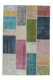 5x7 Vintage Handmade Colorful Patchwork Area Rug