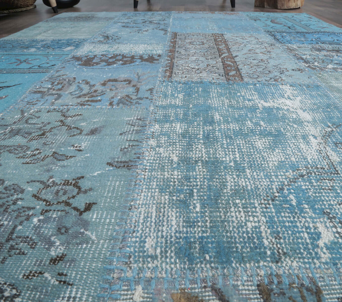 5x7 Vintage Handmade Overdyed Blue Area Rug