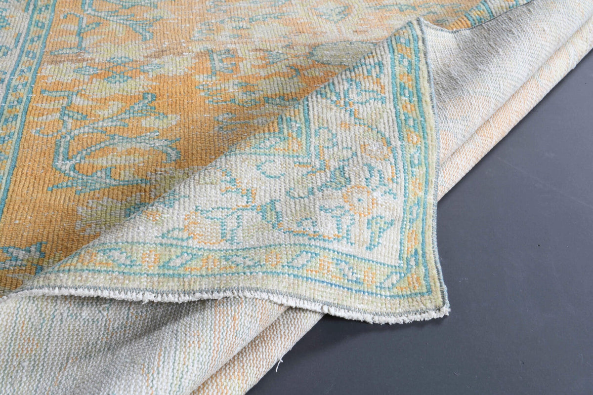 El yapımı vintage halı 150x249 cm çiçek desenli desenli yün - desen detayı