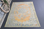 El yapımı vintage halı 165x234 cm oryantal desenli yün - detay görünümü