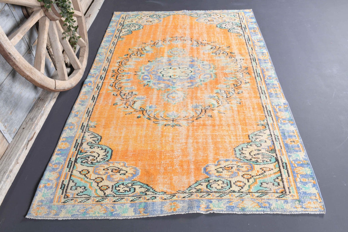 5x8 Handmade Vintage Area Anatolian Rug