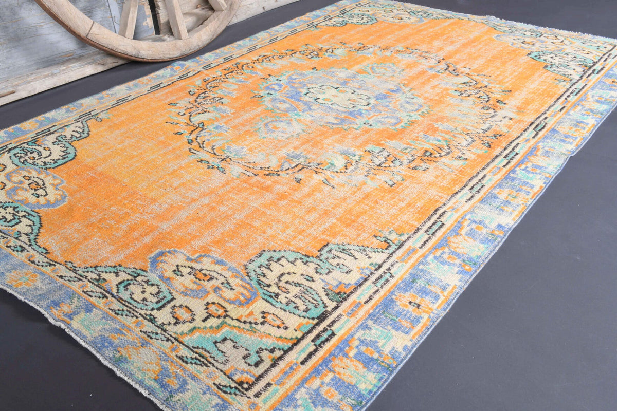 5x8 Handmade Vintage Area Anatolian Rug