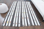 El yapımı vintage halı 155x241 cm kilim desenli yün - detay görünümü