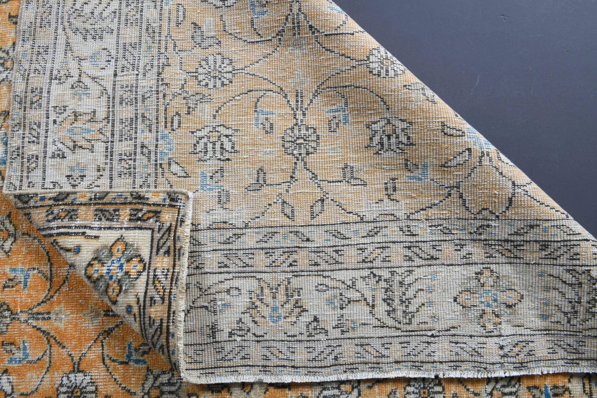 El yapımı vintage halı 157x246 cm oryantal desenli yün - desen detayı