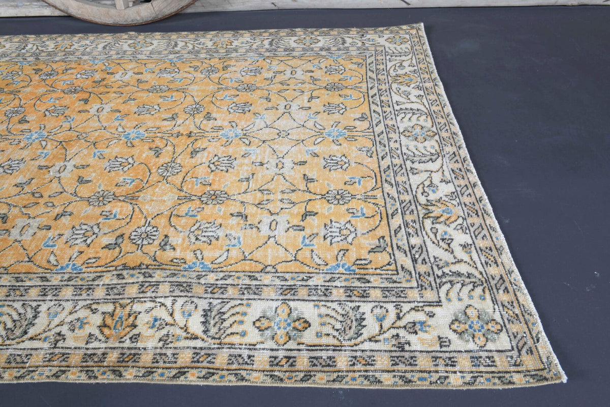 El yapımı vintage halı 157x246 cm oryantal desenli yün - farklı açıdan görünüm