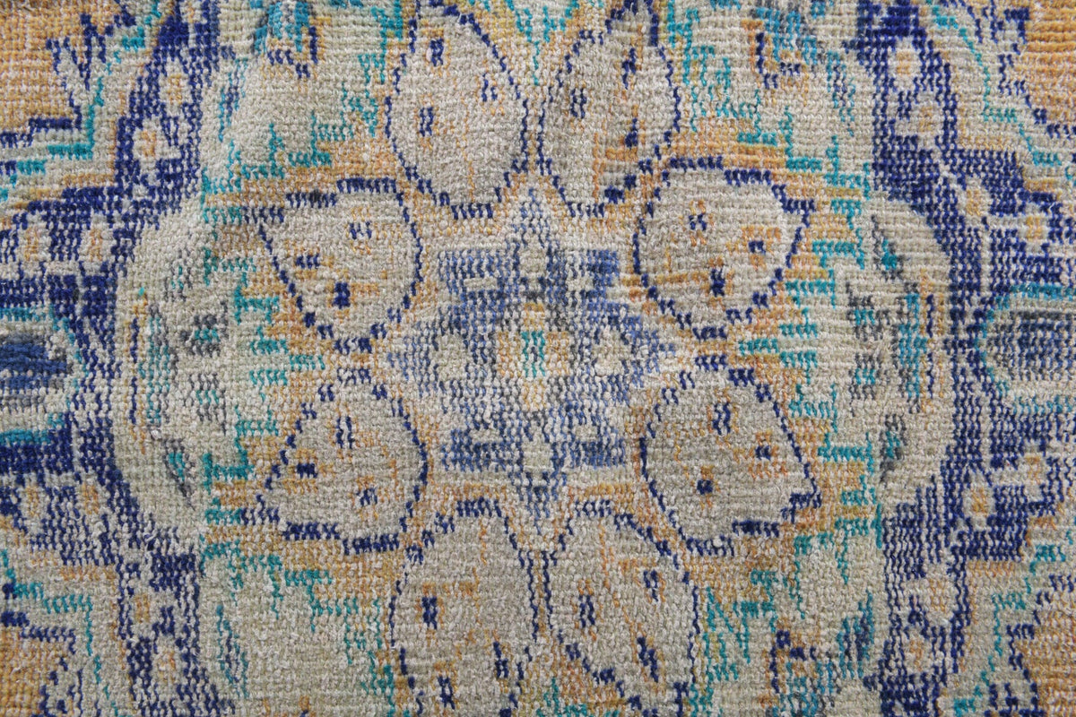 El yapımı vintage halı 152x244 cm oryantal desenli yün - desen detayı