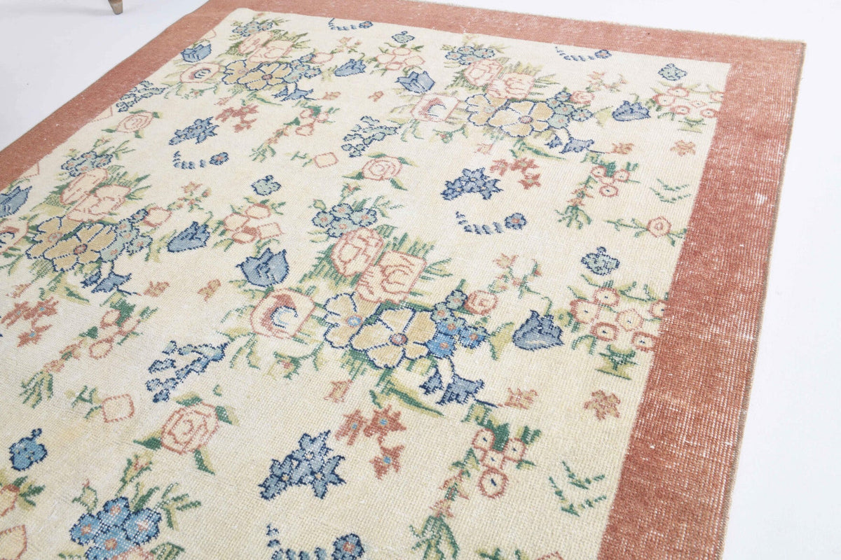 5x8 Handmade Vintage Hereke Area Rug