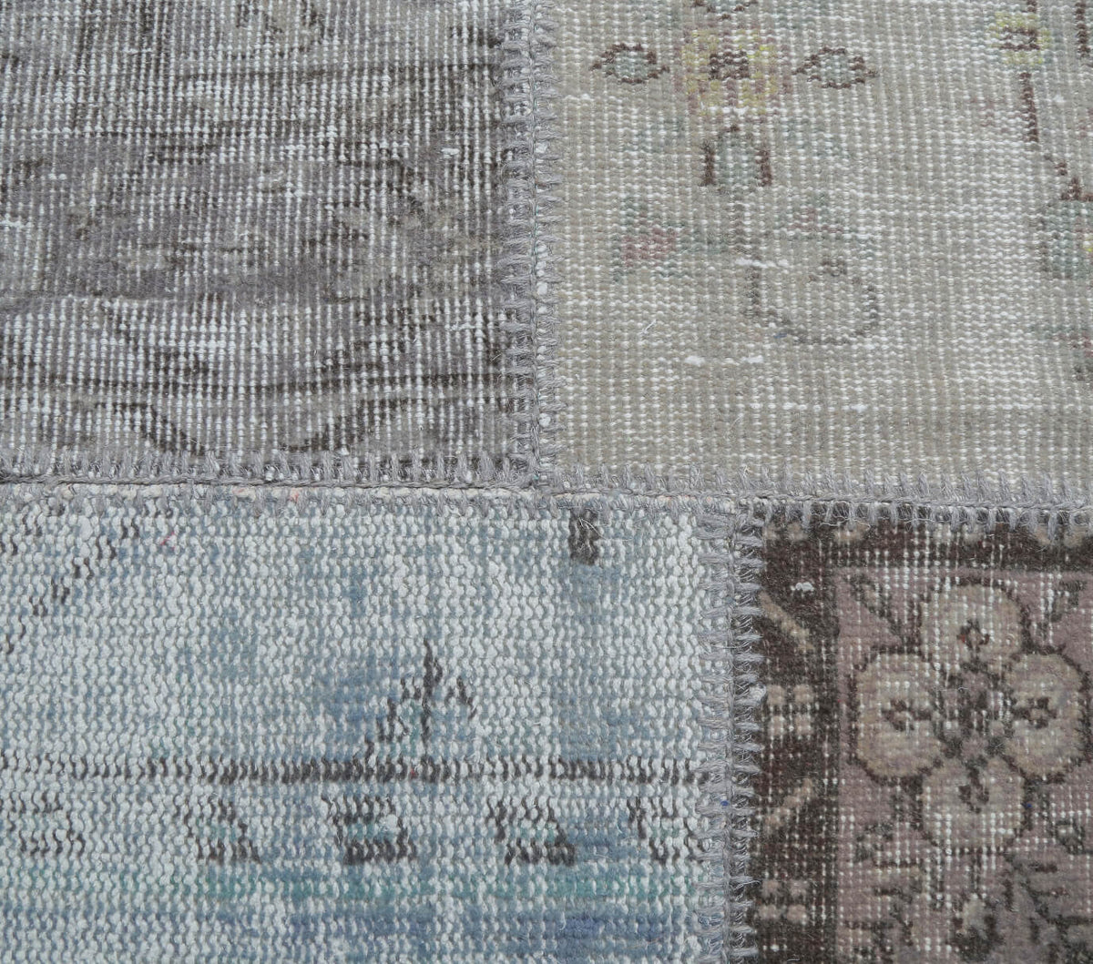 El yapımı vintage halı 163x239 cm soyut desenli yün - desen detayı
