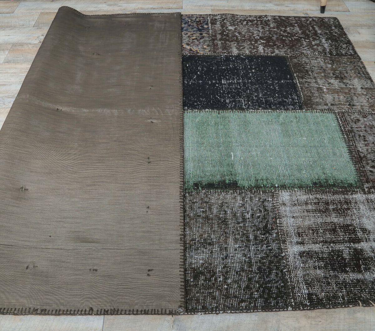 5x8 Vintage Handmade Overdyed Black Rug