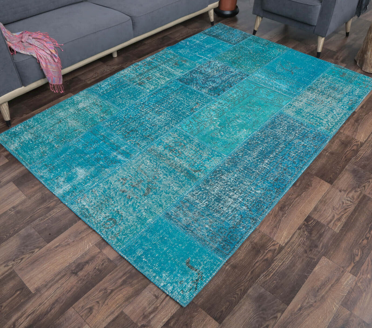 5x8 Vintage Handmade Pastel Area Rug