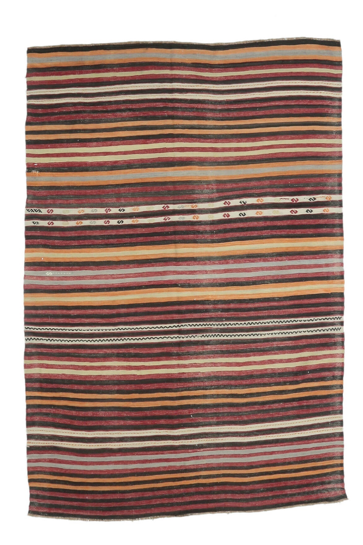 5x8 Vintage Kilim Striped Flatweave Area Rug