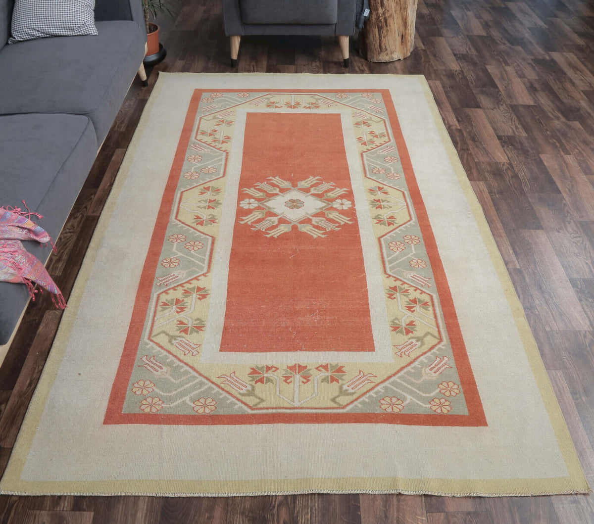 5x8 Vintage Milas Turkish Handmade Area Rug