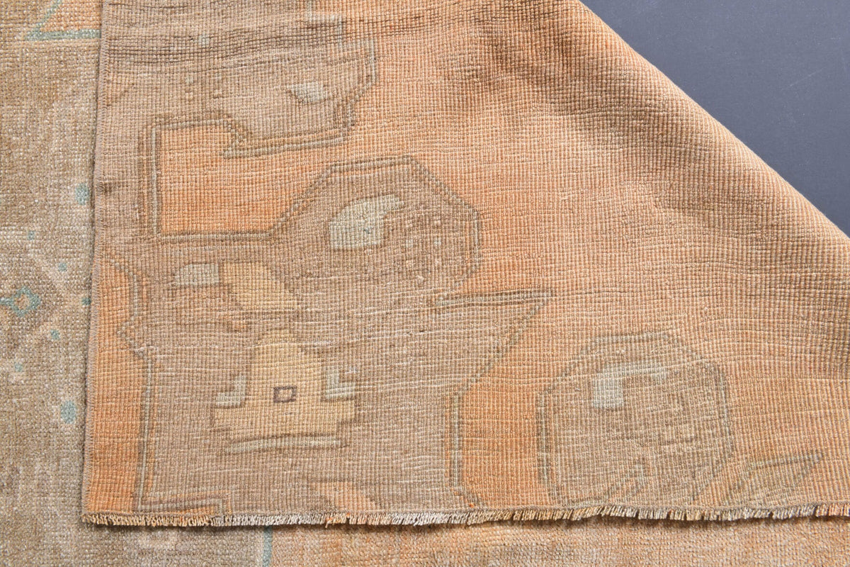 El yapımı vintage halı 122x274 cm oryantal desenli yün - desen detayı