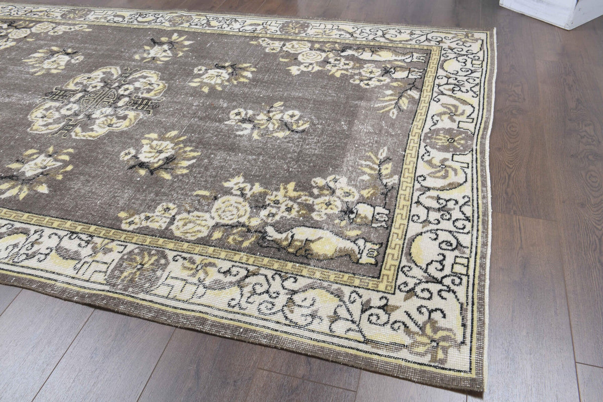 5x9 Handmade Vintage Oushak Area Rug