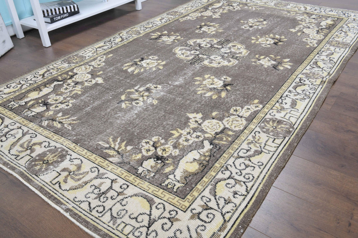 5x9 Handmade Vintage Oushak Area Rug