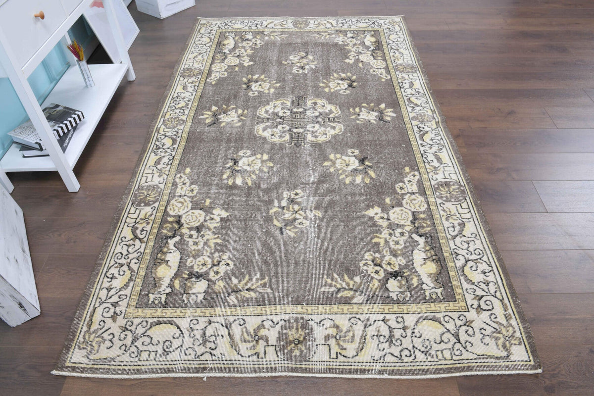 5x9 Handmade Vintage Oushak Area Rug