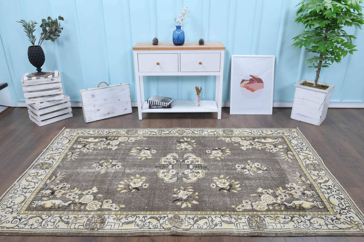 5x9 Handmade Vintage Oushak Area Rug